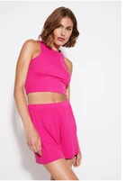 Tmavě růžové dámské crop top tílko ONLY Belia - Dámské