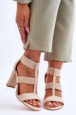 Leather Sandals High heels Beige Marren