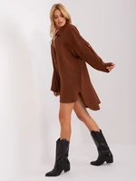 Brown asymmetrical shirt dress from Elaria