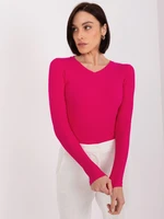 Fuchsia blouse with ruffles BASIC FEEL GOOD