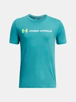 Modré tričko Under Armour UA B LOGO WORDMARK SS