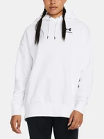 Under Armour Mikina Essential Flc OS Hoodie-WHT - Dámské