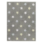 Bio koberec kusový, ručně tkaný Tricolor Stars Grey-Blue-120x160