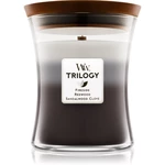 Woodwick Trilogy Warm Woods vonná svíčka s dřevěným knotem 275 g