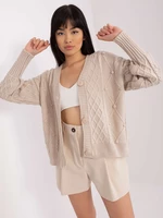 Light beige sweater with large buttons