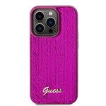 Zadní kryt Guess Sequin Script Logo pro Apple iPhone 14 Pro, purpurová