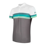 Pánský dres Sensor  Cyklo Summer Stripe Grey/Green