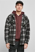 Plaid Teddy Lined Shirt Jacket Black/White