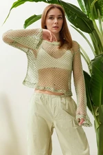 Trendyol Mint Openwork/Hole Knitwear Sweater