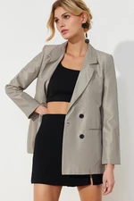 Trendyol Beige Regular Lined Buttoned Woven Blazer Jacket