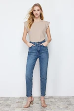 Trendyol Blue High Waist Slim Mom Jeans