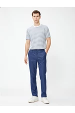 Koton Fabric Trousers, Slim Fit, Button Detailed, Pockets.