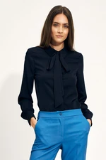 Nife Woman's Blouse B142 Navy Blue