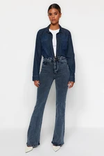 Trendyol Midnight Blue High Waist Flare farmer