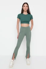 Trendyol Khaki Scuba/Scuba Diving Trousers with Slit Detailed Flared Leg Sports Trousers