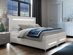 Moderní boxspring Torro 160x200, bílá eko kůže Soft