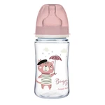 CANPOL BABIES Lahev se širokým hrdlem Bonjour Paris růžová 240 ml