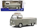 1968 Volkswagen T2 Pickup Truck Gray and White with Roofrack 1/18 Diecast Model Car by Solido