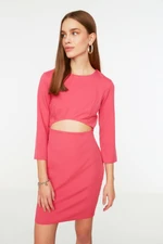 Trendyol Fuchsia Cut Out Detailed Woven Dress