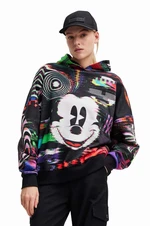 Bavlněná mikina Desigual x Disney dámská, černá barva, vzorovaná