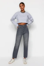 Trendyol Gray High Waist Mom Jeans