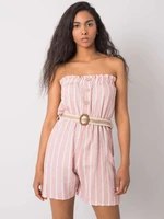 RUE PARIS Rózsaszín és fehér női jumpsuit