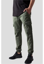 Washed Cargo Twill Jogging Pants Olive