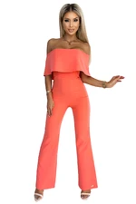 Jumpsuit with ruffle and exposed shoulders Bergamo - orange