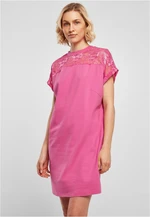 Women's dress with pink lace