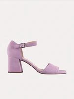 Light purple women's leather heeled sandals Högl Beatrice - Women's