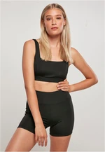 Women's recycled square sports bra black