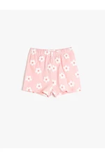 Koton Shorts with Daisy Print, Elastic Waist, Cotton