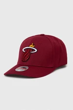 Šiltovka s prímesou vlny Mitchell&Ness Miami Heat bordová farba, s nášivkou