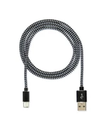 Datový kabel CUBE1 nylon USB > USB-C, 1m, černá