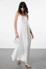 Trendyol White Casual/Wide Pattern Plain Backless Maxi Woven Dress