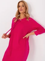 Sweatshirt dress made of fuchsia cotton