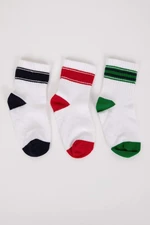 DEFACTO Baby Boy Non-Slip Sole 3-Pack Cotton Long Socks