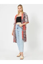 Koton Women's Red Patterned Kimono