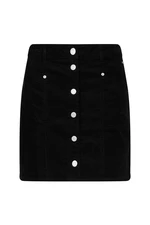 Tommy Jeans Sukňa - TJW CORD BUTTON THRU MINI SKIRT čierna