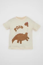 DEFACTO Baby Boy Crew Neck Dinosaur Printed Short Sleeve T-Shirt