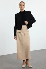 Trendyol Beige Closure Detailed Woven Skirt