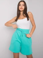 Turquoise Cotton Shorts