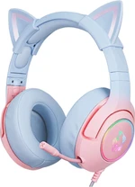 Onikuma K9 RGB Wired Gaming Headset With Cat Ears Blau-Rosa PC-Headset