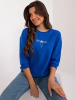 Cobalt Blue Casual Oversize Women's Blouse