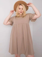 Dark beige cotton dress in larger size