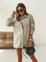 Beige faux leather overshirt Cocomore