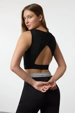 Trendyol Black Back Window/Cut Out Detail Support/Shaping Knitted Sports Bra