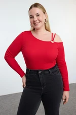 Trendyol Curve Red Camisole Knitted Plus Size Blouse