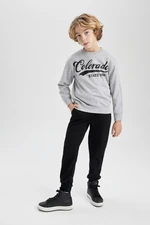 DEFACTO Boy Printed Sweatshirt Tracksuit Bottom 2-Piece Set