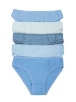 Blue Plain Women's Panties with Lace 5-pack